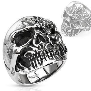 Two Faced Skull Ring - Totally Pierced