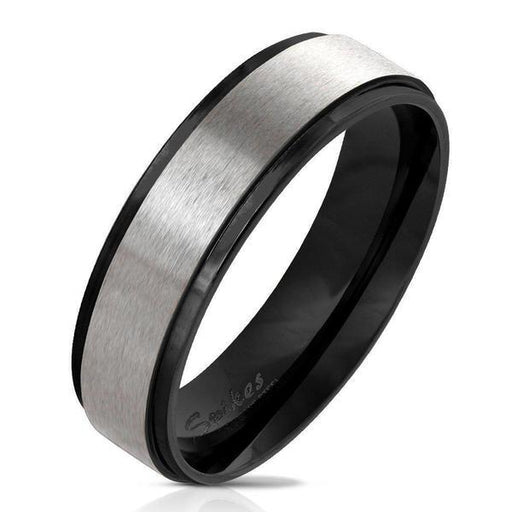 Two Tone Brushed Centre Ring - Totally Pierced