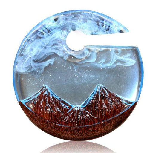 Volcano Epoxy and Wood Hanger PAIR - Totally Pierced